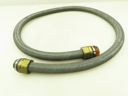 Neoflex Metal Flexible Wire Tube Conduit 1/2" Straight Connector Braided 48"