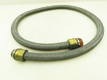 Neoflex Metal Flexible Wire Tube Conduit 1/2" Straight Connector Braided 48"
