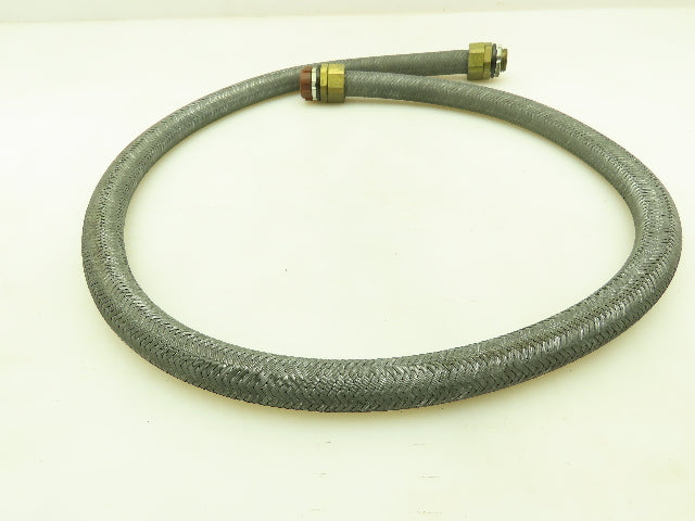 Neoflex Metal Flexible Wire Tube Conduit 1/2" Straight Connector Braided 48"