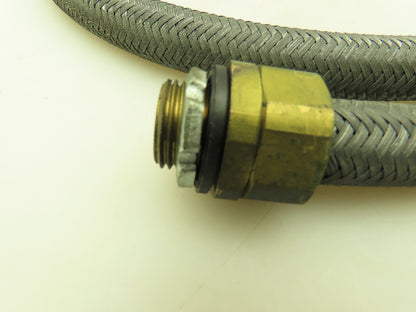 Neoflex Metal Flexible Wire Tube Conduit 1/2" Straight Connector Braided 48"
