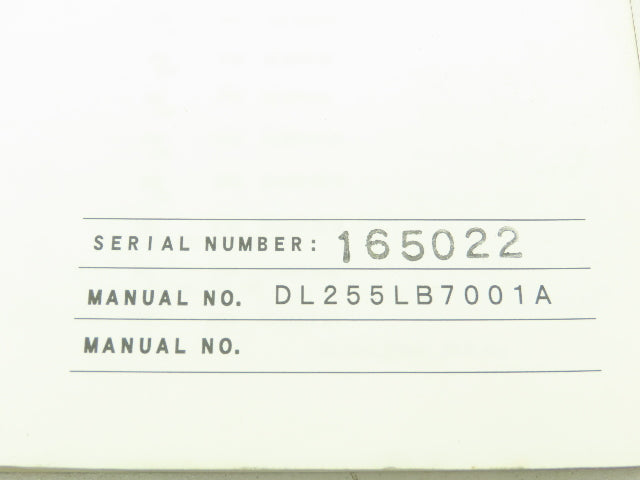 Mazak DL255LB7001A Electrical Wiring Diagram Manual