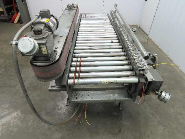 Automotion 7' X 24"Power Roller Conveyor V-Belt Drive w/VFD And Box Straightener
