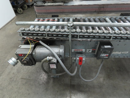 Automotion 7' X 24"Power Roller Conveyor V-Belt Drive w/VFD And Box Straightener