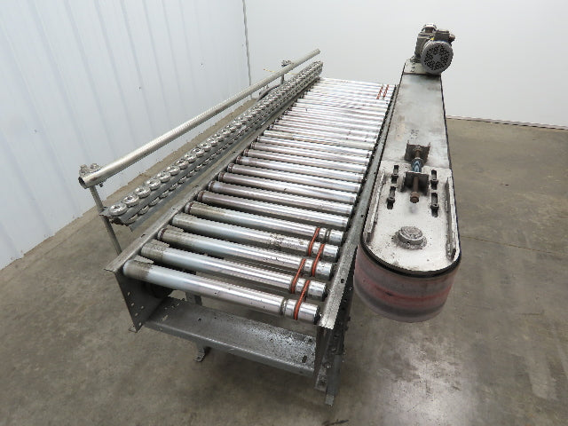 Automotion 7' X 24"Power Roller Conveyor V-Belt Drive w/VFD And Box Straightener