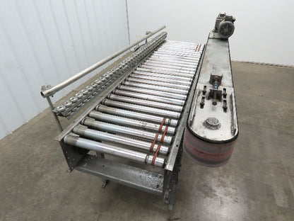 Automotion 7' X 24"Power Roller Conveyor V-Belt Drive w/VFD And Box Straightener