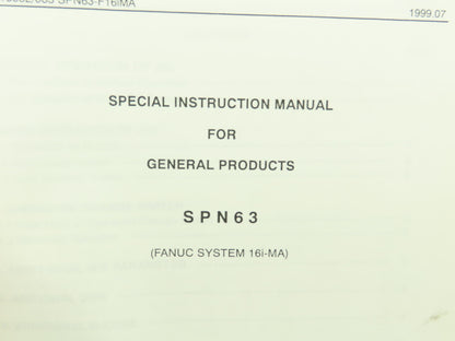 Niigata SPN63 CNC Machine Manual Fanuc 16i-MA  (1998-99)