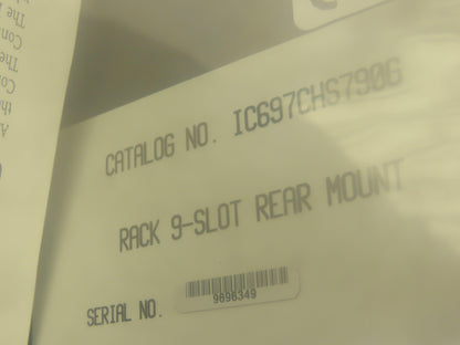GE Fanuc IC697CHS7906 9 Slot Rack, Rear Mount