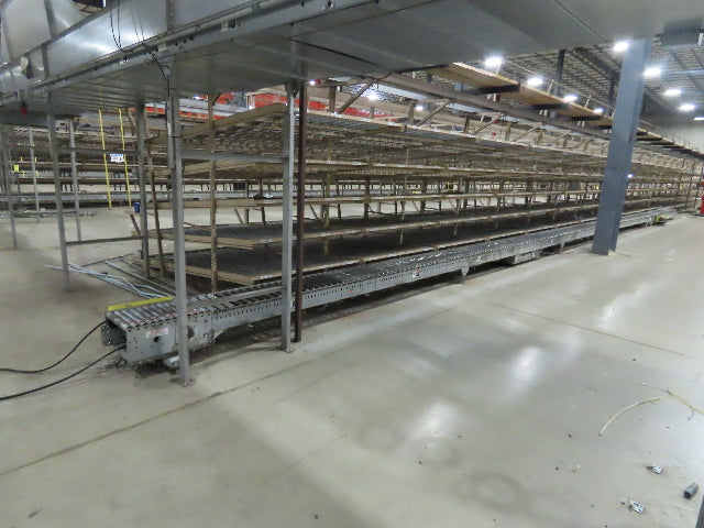 Automotion 15"x 66' Belt Drive Live Roller Bed Conveyor 460V End Drive 95FPM