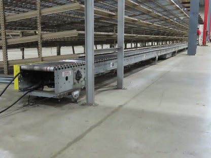 Automotion 15"x 66' Belt Drive Live Roller Bed Conveyor 460V End Drive 95FPM
