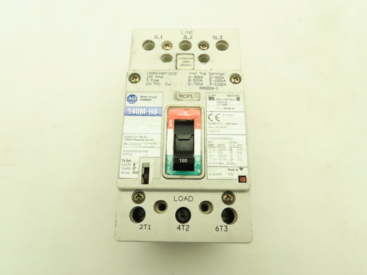 Allen Bradley 140M-H8P-D10 Motor Circuit Protector Breaker 100 A 600V 3 Pole
