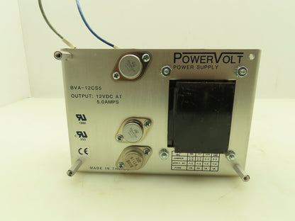 Powervolt BVA-12CS5 Power Supply 12VDC 5A Amps 10-240V Input Power Volt