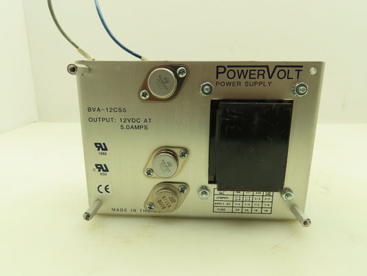 Powervolt BVA-12CS5 Power Supply 12VDC 5A Amps 10-240V Input Power Volt