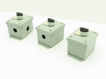 B-Line 3-Position Selector Switch Pushbutton Enclosure Control Station LOT OF 3
