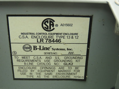 B-Line 3-Position Selector Switch Pushbutton Enclosure Control Station LOT OF 3