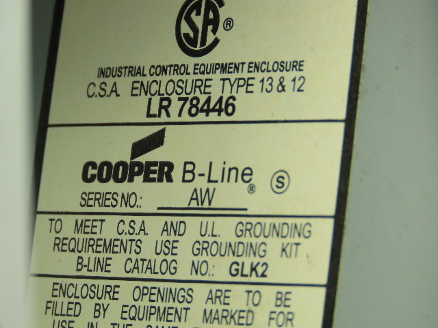 Cooper B-Line 2 Pushbutton Enclosure Control Station On/Off 800F Switch 3x3x6"