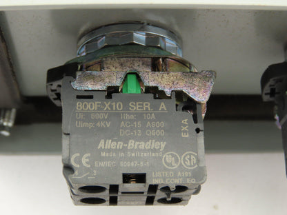 Cooper B-Line 2 Pushbutton Enclosure Control Station On/Off 800F Switch 3x3x6"