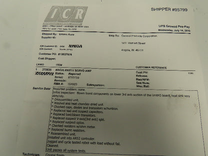 Nachi RAX11 Servo Controller Amplifier Drive SA Series ICR Repaired