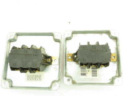 P&S 7843 Manual Motor Control Switch On/Off 40A 3-Pole 3Ph 120-600V Lot of 2