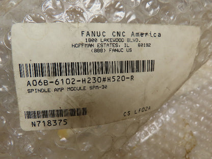 Fanuc A06B-6102-H230#H520-R Spindle Amplifier Module Drive Servo Controller 230V