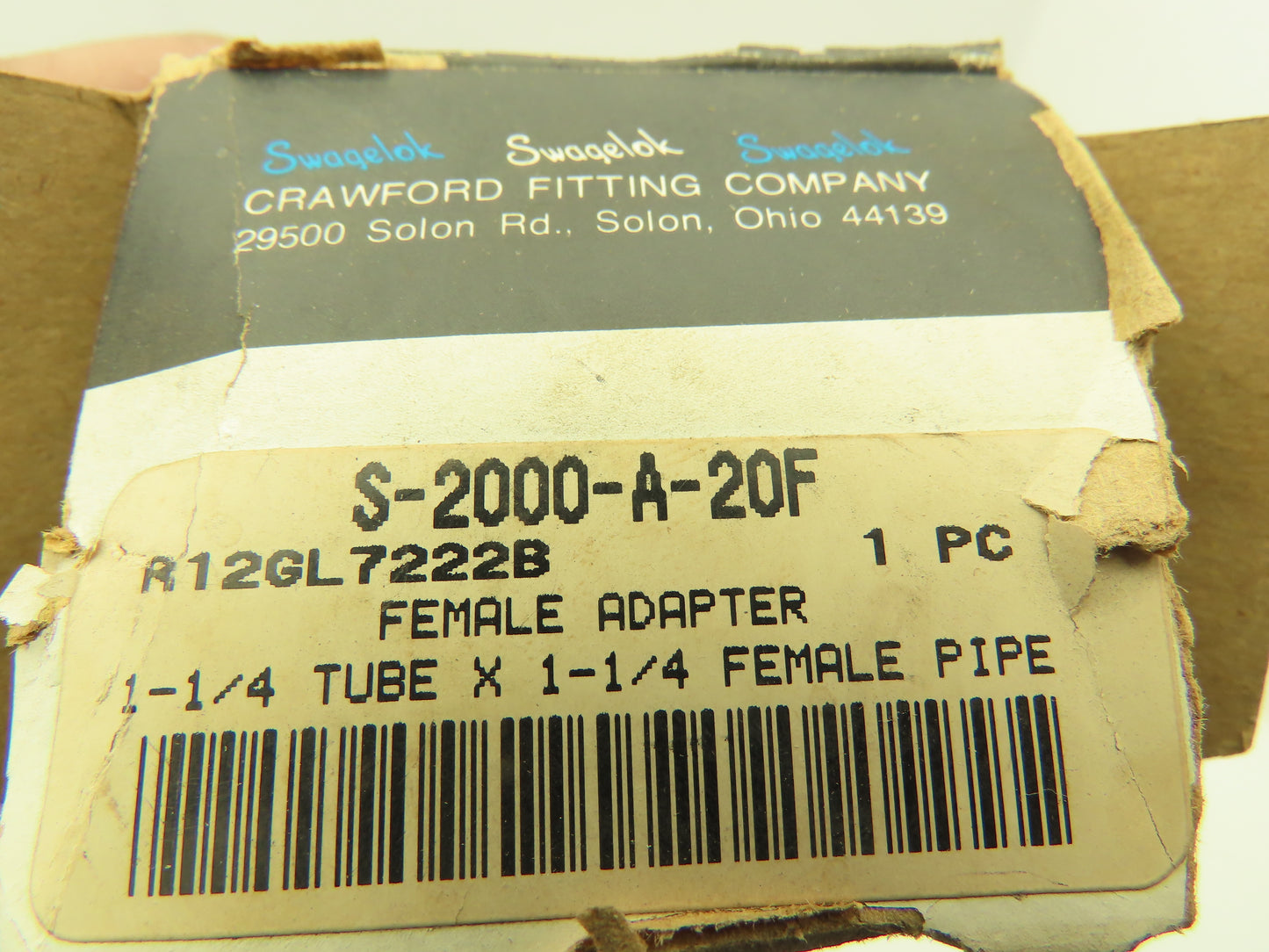 Swagelok S-2000-A-20F Female Adapter Fitting 1-1/4" Tube x 1-1/4" FNPT Lot of 4