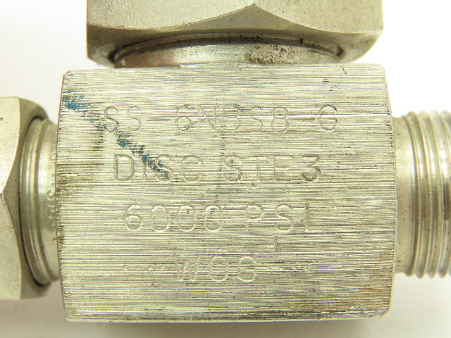 Swagelok SS-6NBS8-G Stainless Severe Service Needle Valve 1/2" Compression Tube