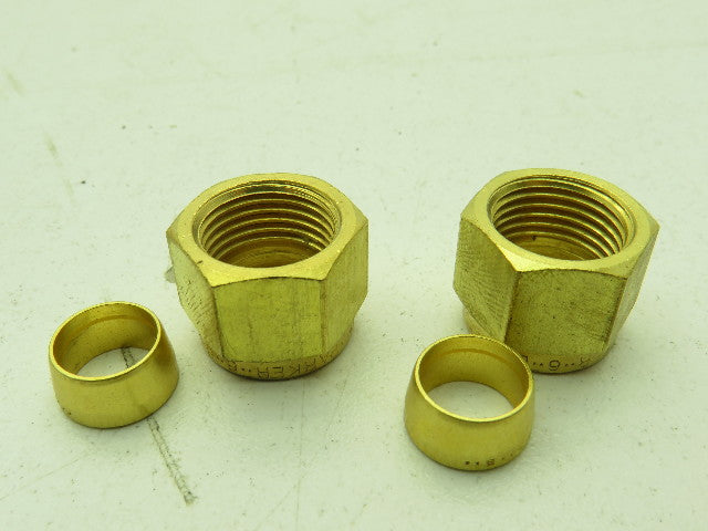 Parker 165C-6 Brass 90° Elbow Compression Tube Fitting 3/8" Union LOT OF 32