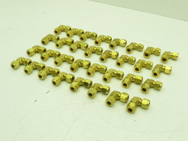 Parker 165C-6 Brass 90° Elbow Compression Tube Fitting 3/8" Union LOT OF 32
