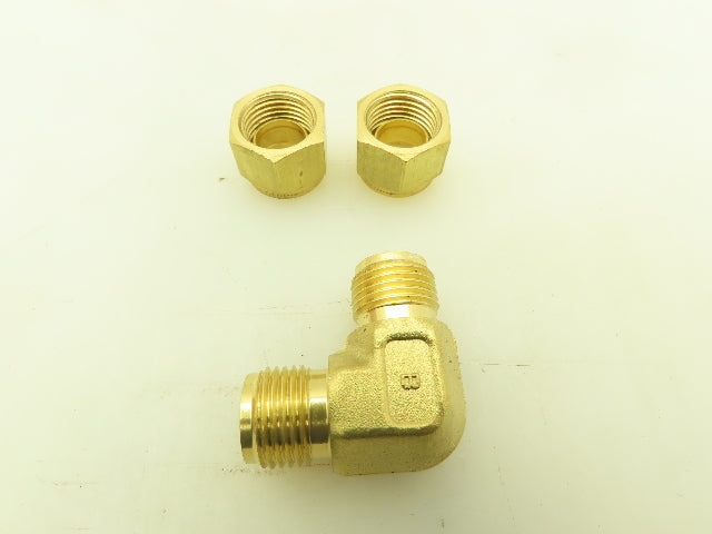 Parker 165C-6 Brass 90° Elbow Compression Tube Fitting 3/8" Union LOT OF 32