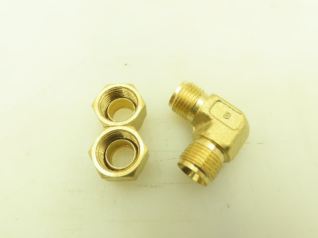 Parker 165C-6 Brass 90° Elbow Compression Tube Fitting 3/8" Union LOT OF 32