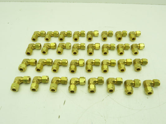 Parker 165C-6 Brass 90° Elbow Compression Tube Fitting 3/8" Union LOT OF 32