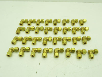 Parker 165C-6 Brass 90° Elbow Compression Tube Fitting 3/8" Union LOT OF 32