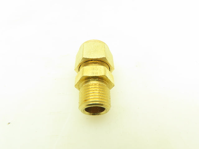 Parker 68C-8-6 Brass Compression Male Connector 1/2" Tube x 3/8" NPT  Lot of 35