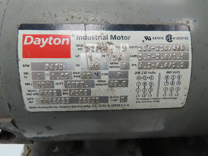 Dayton Electric Blower Fan 1 HP 3450 RPM 1 HP  4" Inlet 6.5" Outlet 10 Impeller