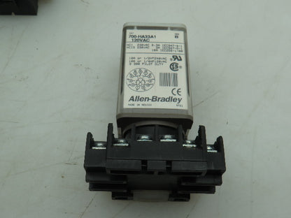 Allen Bradley 700-HA33A1 Series B Relay 10A 120VAC w/ Base  700-HN126  Lot of 11