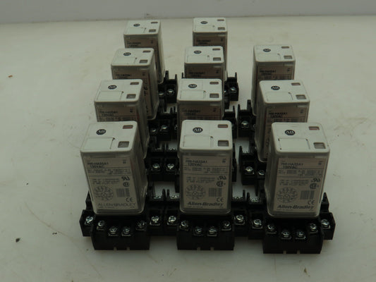Allen Bradley 700-HA33A1 Series B Relay 10A 120VAC w/ Base  700-HN126  Lot of 11