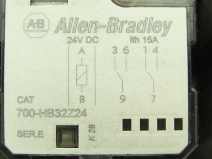 Allen Bradley 700-HB32Z24 Ser E Socket Relay 15A 24VDC w/Base 700-HN153 Lot of 6