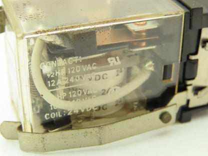 Omron LY2N Socket Relay 8-Pin 24VDC w/ Base PT08  Lot of 22