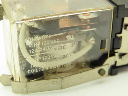 Omron LY2N Socket Relay 8-Pin 24VDC w/ Base PT08  Lot of 22