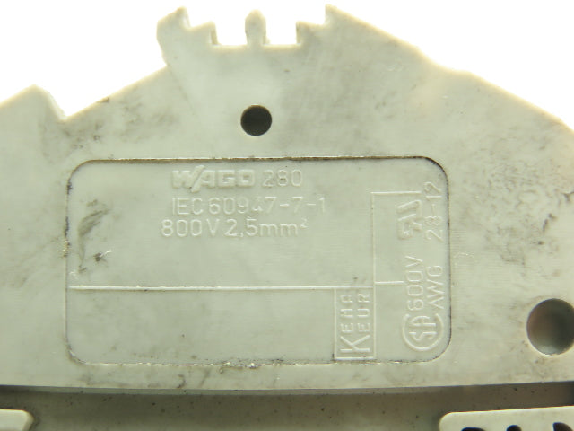 Wago 280-901 Terminal Block 150pcs 31" DIN Rail Strip 28-12AWG 2.5mm 24A 800V