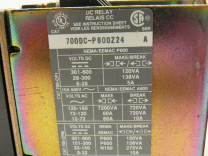Allen Bradley 700DC-P800Z24 Series A 24DC Relay Type P Direct Drive Lot of 3