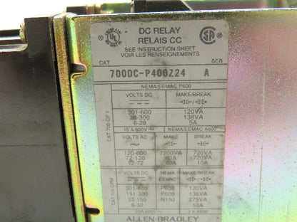 Allen Bradley 700DC-P800Z24 Series A 24DC Relay Type P Direct Drive Lot of 3
