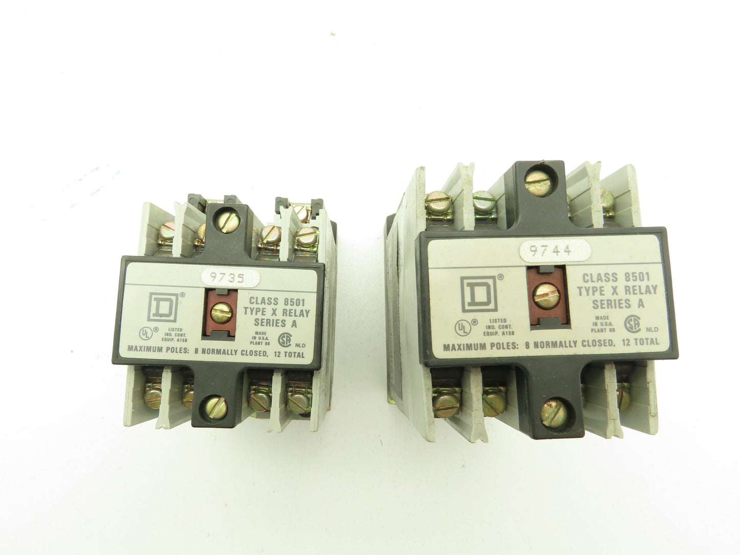 Square D Control Relay Eight/Four Pole Series A 600V 20A 240V Coil Lot of 4