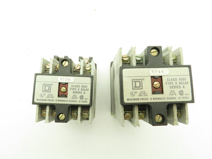 Square D Control Relay Eight/Four Pole Series A 600V 20A 240V Coil Lot of 4
