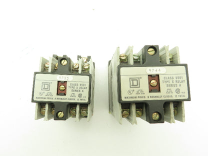 Square D Control Relay Eight/Four Pole Series A 600V 20A 240V Coil Lot of 4