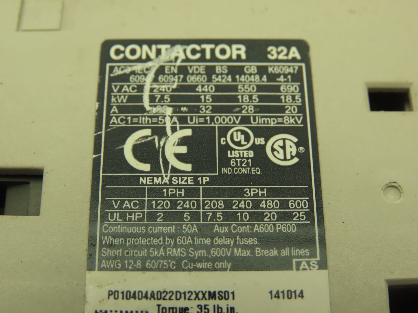 Cerus Mira MRC(D)-9 Contactor Side Mount Auxiliary Contact 25A 50A Mixed Lot of8