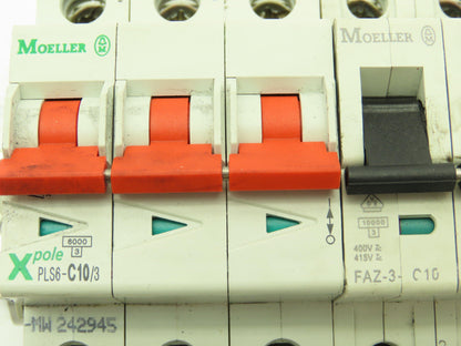 Moeller AB Eaton Circuit Breaker Single 3 Phase 1-50A 415V Din Rail Mixed Lot