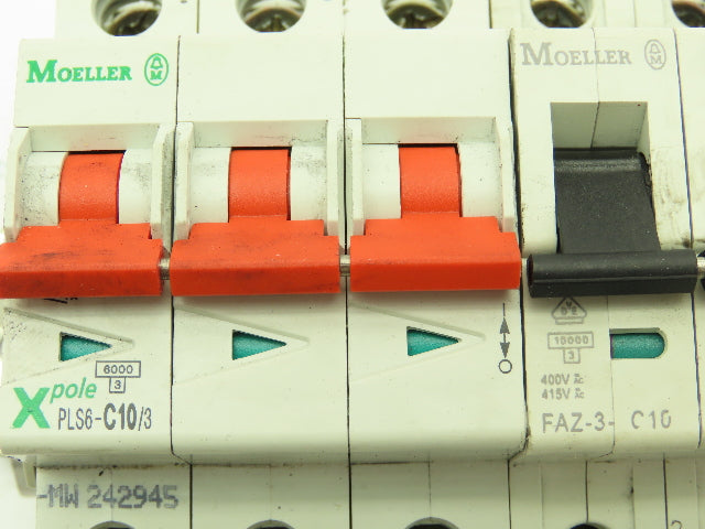 Moeller AB Eaton Circuit Breaker Single 3 Phase 1-50A 415V Din Rail Mixed Lot
