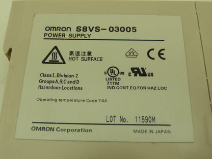 Omron S8VS-03005 Power Supply 5V Output 100-240V Input