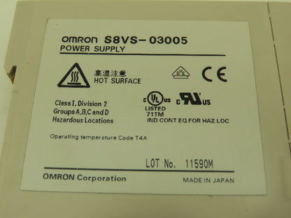 Omron S8VS-03005 Power Supply 5V Output 100-240V Input