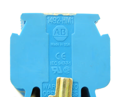 Allen-Bradley 1492-HM1B (144pcs) Blue Terminal Blocks x (4) DIN Rails 30A 600V